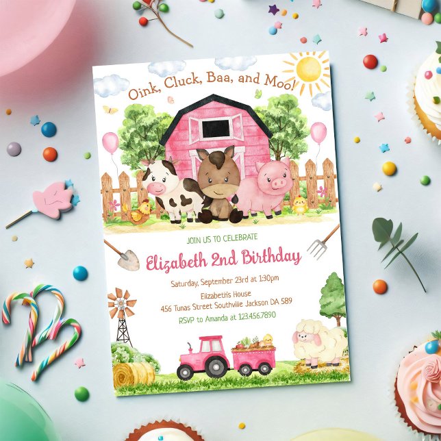 Invitación de cumpleaños para niños con animales d (Subido por el creador)
