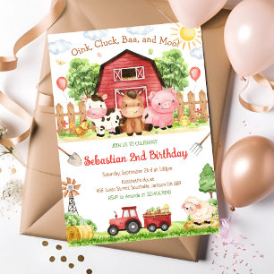 Invitación de cumpleaños para niños con animales d