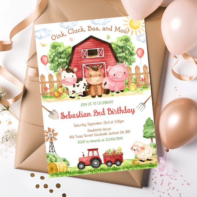 Invitación de cumpleaños para niños con animales d (Subido por el creador)