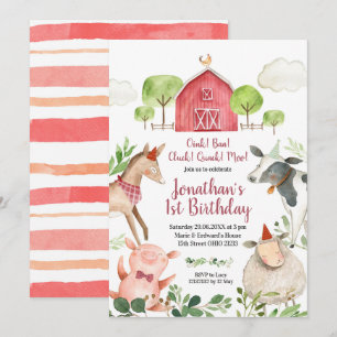 Invitación de cumpleaños para niños con animales d