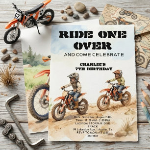 Invitación de cumpleaños para niños con bicicleta 