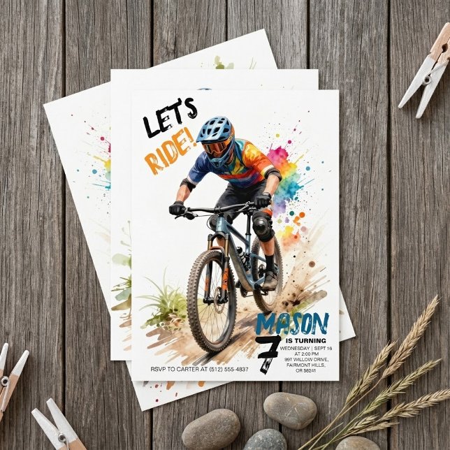 Invitación de cumpleaños para niños con bicicleta  (Subido por el creador)