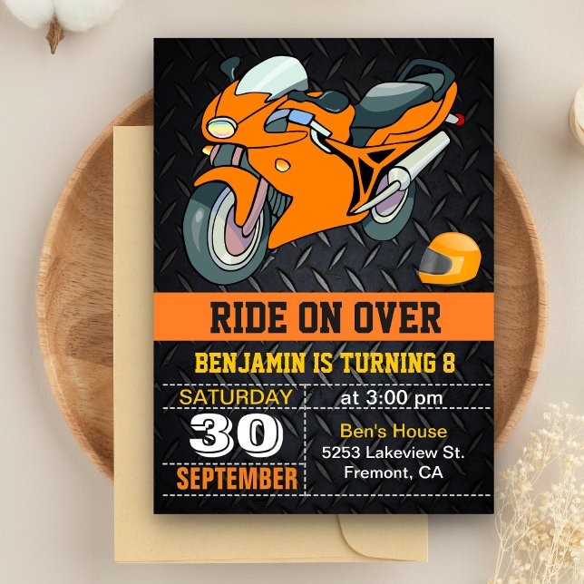 Invitación de cumpleaños para niños con carreras d (Subido por el creador)