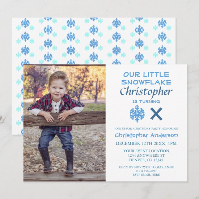 Invitación de cumpleaños para niños con copas de n (Anverso / Reverso)