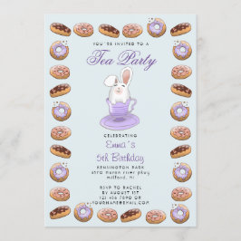 Invitación de cumpleaños para niños con donuts y c