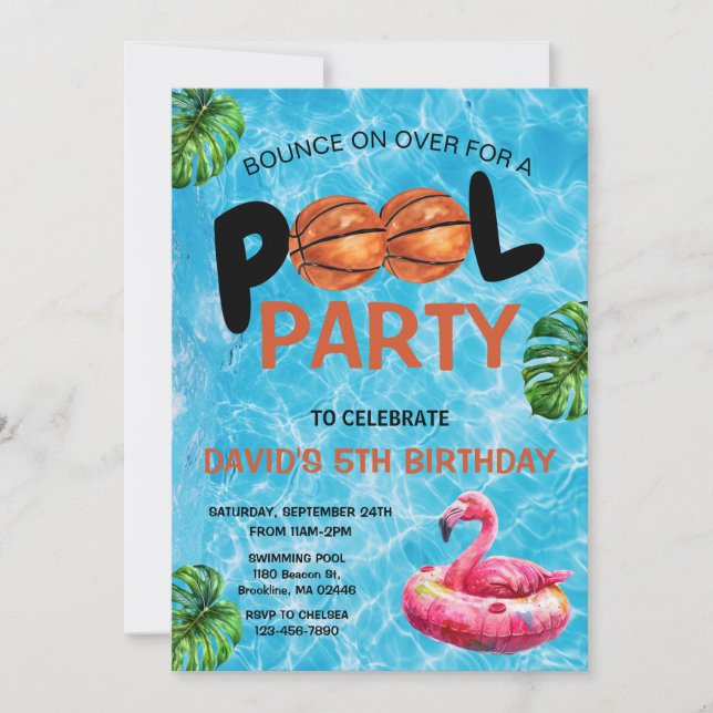 Invitación de cumpleaños para niños con fiesta en  (Anverso)
