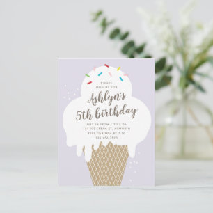 Invitación de cumpleaños para niños con helado eco