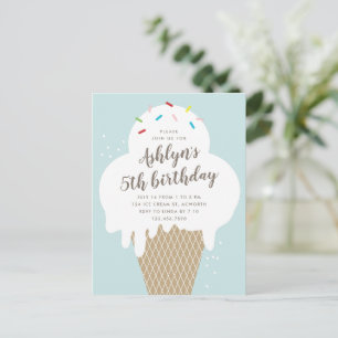 Invitación de cumpleaños para niños con helado eco