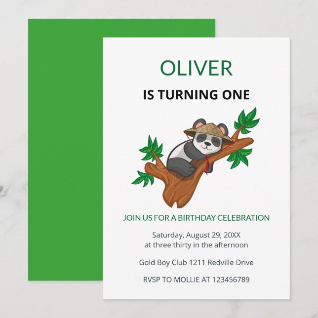 Invitación de cumpleaños para niños con koala lind (Anverso / Reverso)
