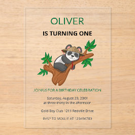 Invitación de cumpleaños para niños con koala lind