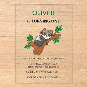 Invitación de cumpleaños para niños con koala lind