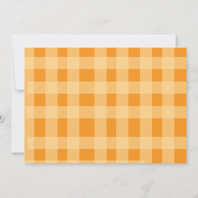 Invitación de cumpleaños para niños con naranja ad (Reverso)