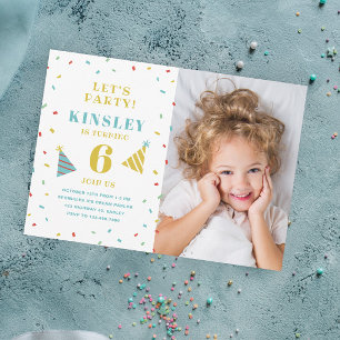 Invitación de cumpleaños para niños con papel de p