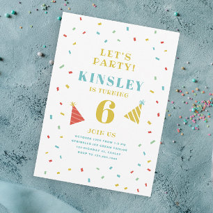 Invitación de cumpleaños para niños con sprinkles