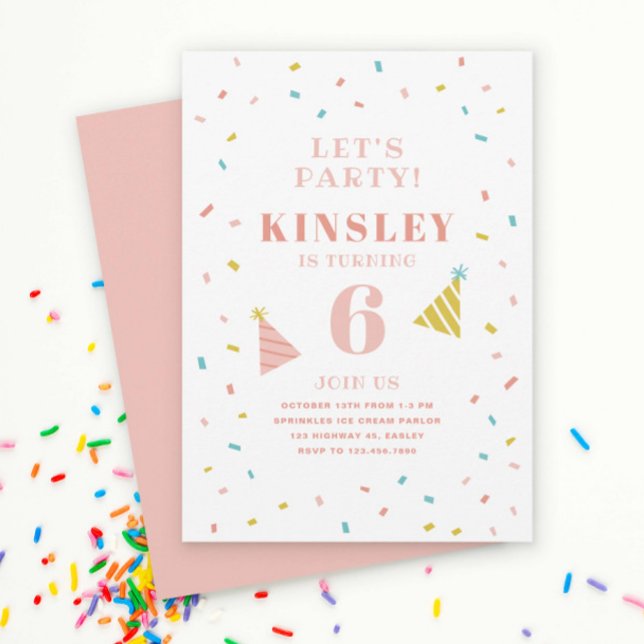 Invitación de cumpleaños para niños con sprinkles (Subido por el creador)