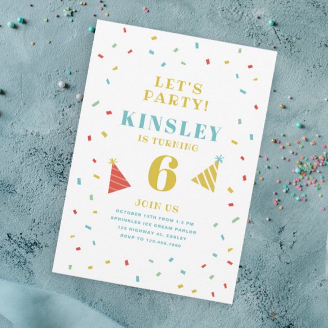 Invitación de cumpleaños para niños con sprinkles (Subido por el creador)