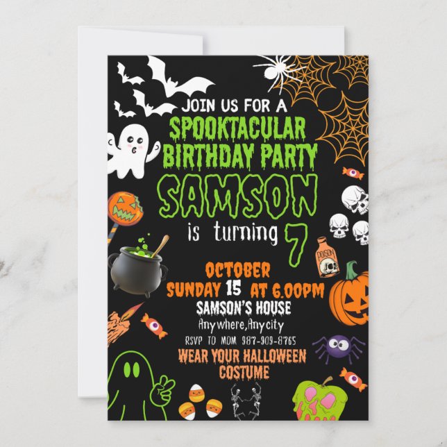Invitación de cumpleaños para niños, cumpleaños de (Anverso)