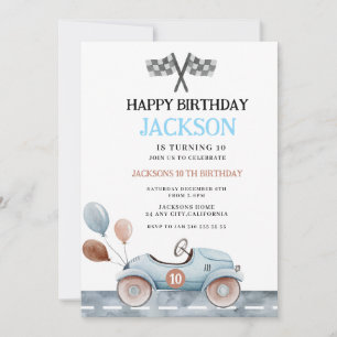 Invitación de cumpleaños para niños de 10 años con