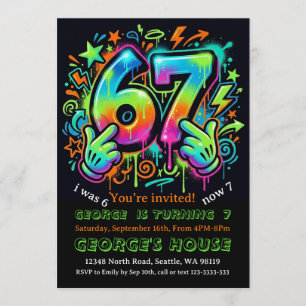 Invitación de cumpleaños para niños de 6-7 años
