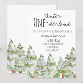 Invitación de cumpleaños para niños de árboles de