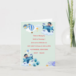 Invitación de Cumpleaños para Niños de Avión Adora