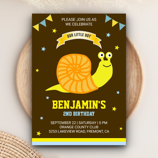 Invitación de cumpleaños para niños de caracol ama (Subido por el creador)