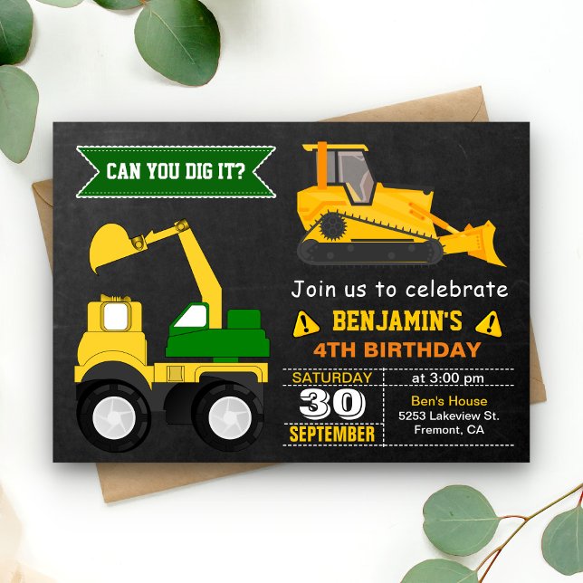 Invitación de Cumpleaños para Niños de Construcció (Subido por el creador)