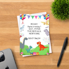Invitación de Cumpleaños para Niños de Dinosaurio 