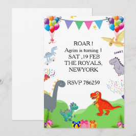 Invitación de Cumpleaños para Niños de Dinosaurio 