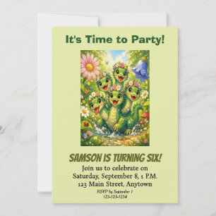 Invitación de cumpleaños para niños de Dinosaurio
