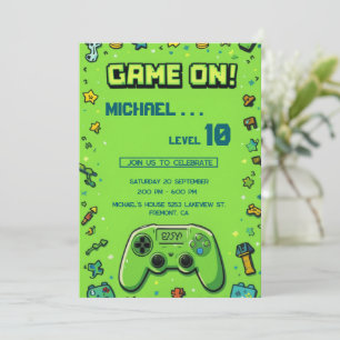 Invitación de cumpleaños para niños de fiesta de v