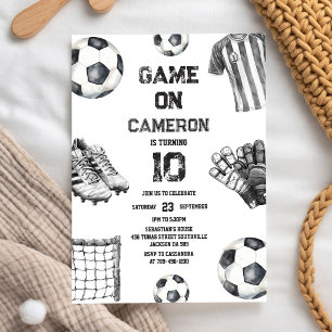Invitación de cumpleaños para niños de fútbol Game