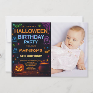 Invitación de cumpleaños para niños de Halloween