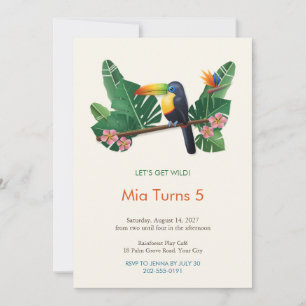 Invitación de cumpleaños para niños de la selva tr
