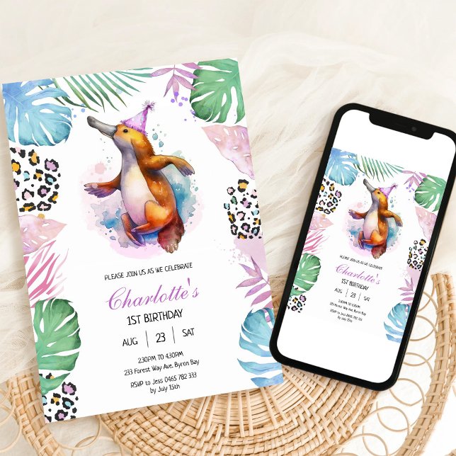Invitación de cumpleaños para niños de Ornitorrinc (Subido por el creador)