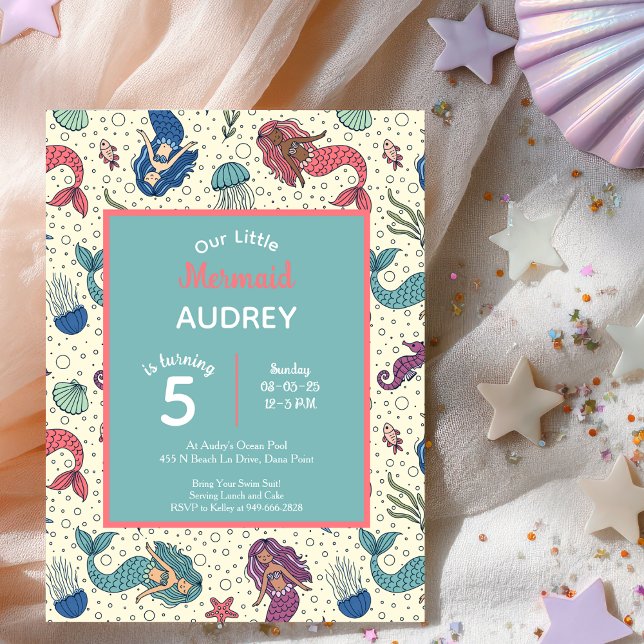 Invitación de cumpleaños para niños de sirena (Subido por el creador)