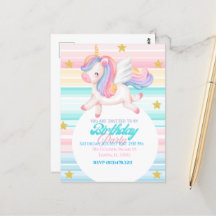 Invitación de cumpleaños para niños de Unicornio