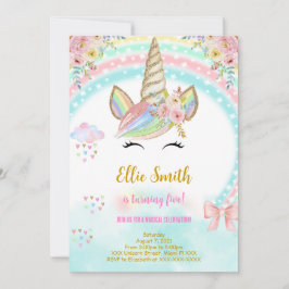 Invitación de cumpleaños para niños de unicornio