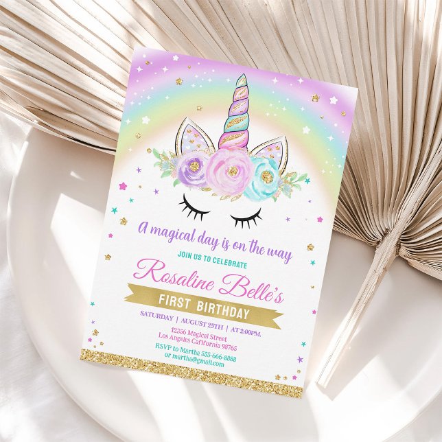 Invitación de cumpleaños para niños de Unicornio d (Subido por el creador)