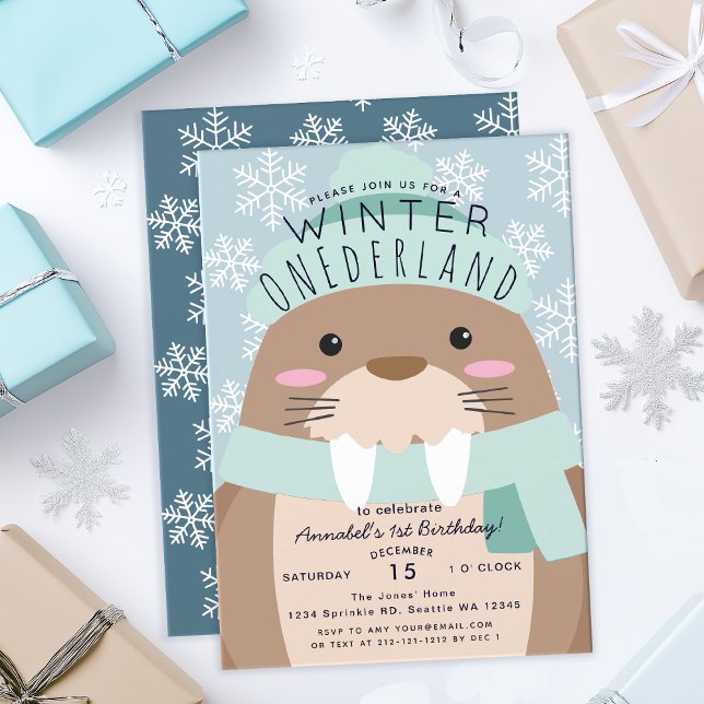 Invitación de cumpleaños para niños de Walrus Wint (Subido por el creador)