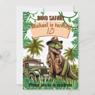 Invitación de cumpleaños para niños: Dino Safari, 