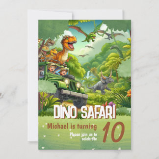 Invitación de cumpleaños para niños: Dino Safari, 