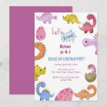 Invitación de cumpleaños para niños Dinos rugamos