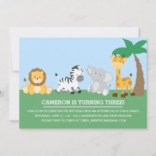 Invitación de cumpleaños para niños divertida selv