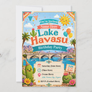 Invitación de cumpleaños para niños en Lake Havasu