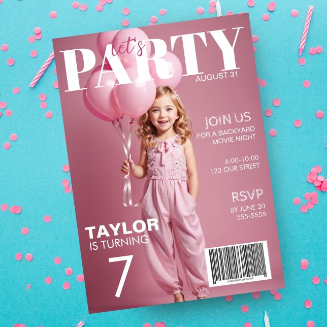 Invitación de cumpleaños para niños estilo revista (Subido por el creador)