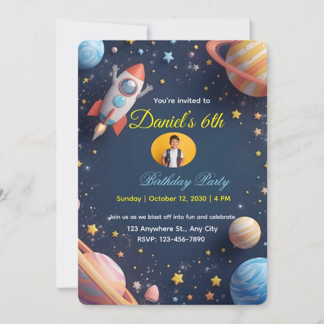 Invitación de cumpleaños para niños Exploradores d (Anverso)