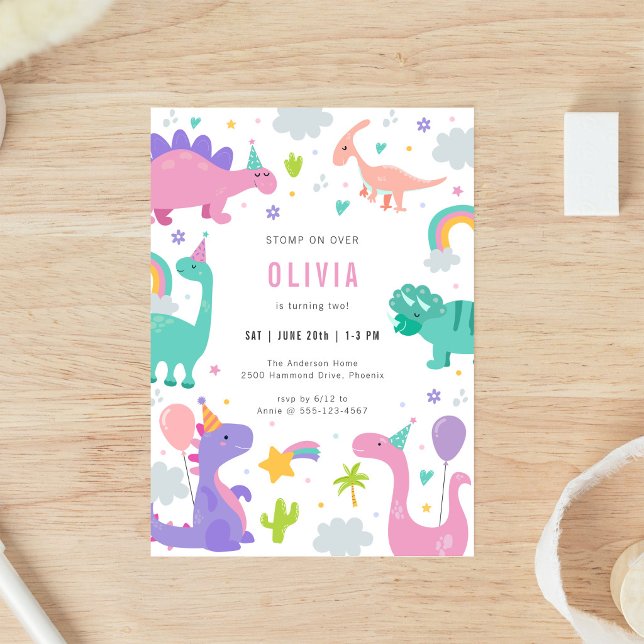 Invitación de cumpleaños para niños, fiesta de din (Subido por el creador)
