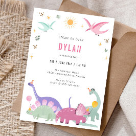 Invitación de cumpleaños para niños, fiesta de din