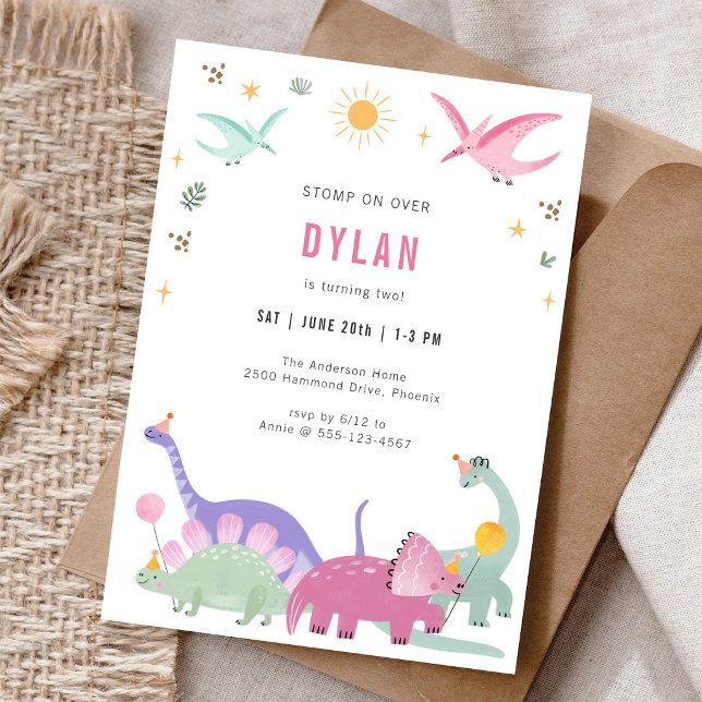 Invitación de cumpleaños para niños, fiesta de din (Subido por el creador)
